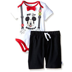Disney Baby Boys’ Mickey Mouse First Birthday Short Set Disney Baby Boys’ Mickey Mouse First Birthday Short Set