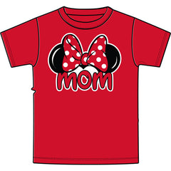 Adult Womens Tee Shirt Mom Fan, Red Adult Womens Tee Shirt Mom Fan, Red