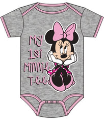 Infant Onesie My First Minnie, Pink Gray Infant Onesie My First Minnie, Pink Gray