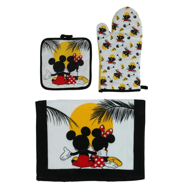 Disney 3pc Kitchen Towel Set Mickey Minnie Sunset