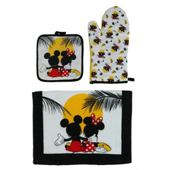 Disney 3pc Kitchen Towel Set Mickey Minnie Sunset