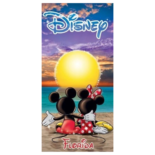 Disney Mickey Mouse Minnie Sunset Florida Beach Towel