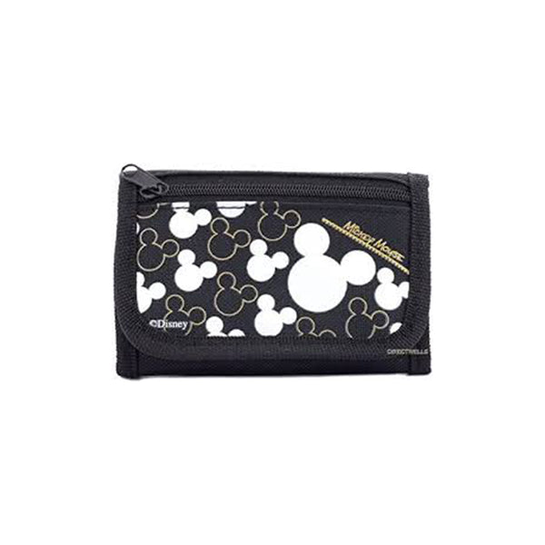 Mickey mouse black and silver trifold wallet
