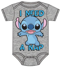 Infant Onesie Need a Nap Stitch, Gray Blue