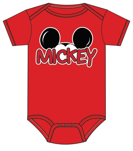 Infant Onesie Mickey Family, Red