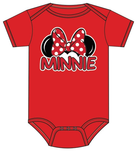 Infant Onesie Minnie Family, Red