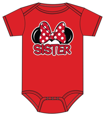 Infant Onesie Family Sister Fan, Red