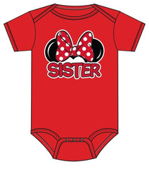 Infant Onesie Family Sister Fan, Red