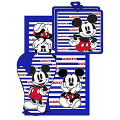 Disney 3Pc Kitchen Towel Stripes Set Mickey Mouse