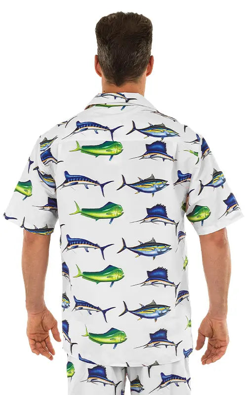 Hawaiian Shirt - Short Sleeve Dri-FIT Polyester Fish Shirts for Men